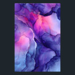 Jewel Tone Fluid Resin Nebula Glow Fotodruck<br><div class="desc">Deep indigo and sapphire blues swirl into electric turquoise, cyan, and lavender, pierced by vivid hot pink, magenta, and coral veins that glow like molten light. Fine metallic gold and copper flecks shimmer across the glossy surface, creating cosmic depth, luminous movement, and the illusion of nebulae, auroras, or polished gemstone...</div>