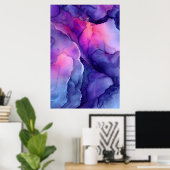 Jewel Tone Fluid Resin Nebula Glow Poster (Heimbüro)