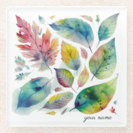 Jewel Tone Forest Watercolor, custom Glasuntersetzer