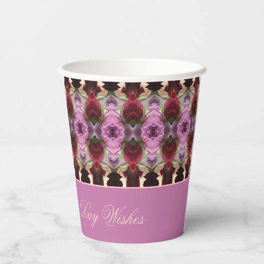 Jewel Tone Gemustert Pappbecher (Rückseite)