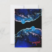 Jewel-Tone Lila Blue Wedding RSVP Karte (Rückseite)