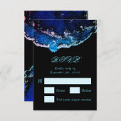 Jewel-Tone Lila Blue Wedding RSVP Karte (Vorne/Hinten)