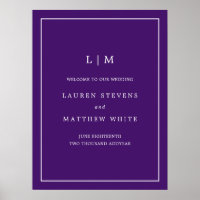 Jewel Tone Lila Monogram Elegant Welcome Wedding