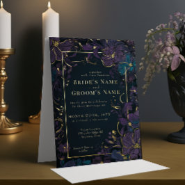 Jewel Tone Lila und Aquamarine Blume Folieneinladung