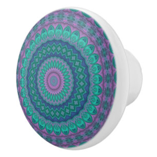 Jewel Tone Mandala Keramikknauf