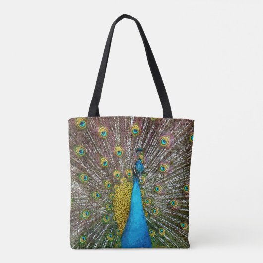 Jewel Tone Peacock Art Tasche (Rückseite)