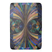 Jewel Tone Peacock Blue Purple Gold Art Deco Badematte (Vorderseite Vertikal)