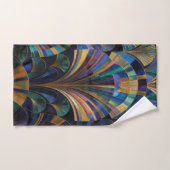 Jewel Tone Peacock Blue Purple Gold Art Deco Badhandtuch Set (Handtuch)