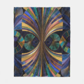 Jewel Tone Peacock Blue Purple Gold Art Deco Fleecedecke (Vorderseite)