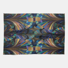 Jewel Tone Peacock Blue Purple Gold Art Deco Geschirrtuch