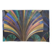 Jewel Tone Peacock Blue Purple Gold Art Deco Kissenbezug (Vorderseite)