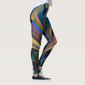 Jewel Tone Peacock Blue Purple Gold Art Deco Leggings (Rechts)