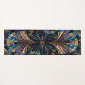 Jewel Tone Peacock Blue Purple Gold Art Deco Yogamatte (Vorderseite (Horizontal))