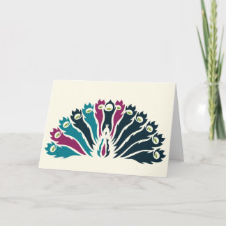 Jewel Tone Peacock (Fan) Notecard Karte