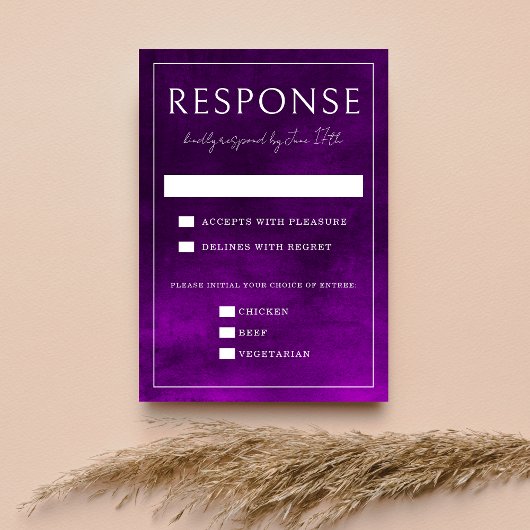 Jewel Tone Romance | Amethyst | Hochzeit RSVP Karte