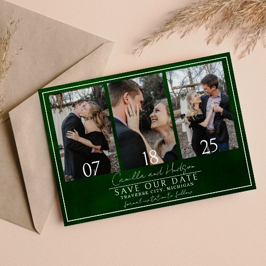 Jewel Tone Romance | Emerald | Hochzeit Save The Date