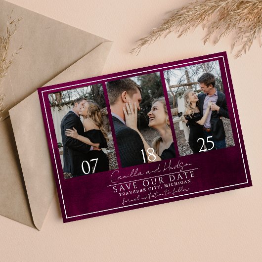 Jewel Tone Romance | Granatfarben | Hochzeit Save The Date