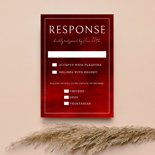 Jewel Tone Romance | Ruby | Hochzeit RSVP Karte