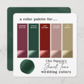 Jewel Tone Swatt Wedding Color Card Einladung (Vorne/Hinten)