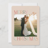 Jewel Tone Verheiratete Weihnachtskarte Feiertagskarte (Vorderseite)