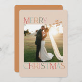 Jewel Tone Verheiratete Weihnachtskarte Feiertagskarte (Vorne/Hinten)