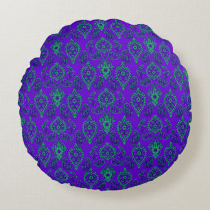 Jewel-Tone Verziert Paisley Design Rundes Kissen