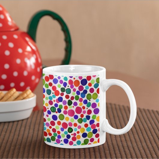 Jewel Tone Watercolor Dots Kaffeetasse