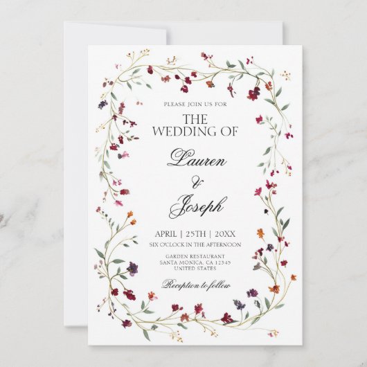 Jewel Tone Wedding Einladung (Vorderseite)