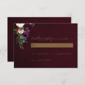 Jewel Tone Wedding RSVP Card (Vorne/Hinten)