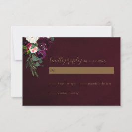 Jewel Tone Wedding RSVP Card Karte