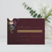 Jewel Tone Wedding RSVP Card Karte (Stehend Vorderseite)
