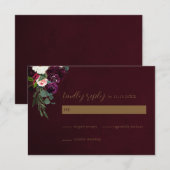 Jewel Tone Wedding RSVP Card Karte (Vorne/Hinten)