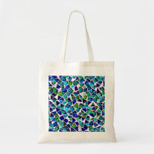 Jewel Toned Blue and Green Sea Glass Mosaik Tasche