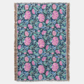 Jewel Toned Boho Chalk Chintz Floral Pattern Decke (Vorderseite Vertikal)