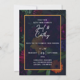 Jewel Toned Florals Weditation Einladung