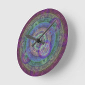 Jewel Toned Fraktal Round Clock Runde Wanduhr (Winkel)
