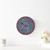 Jewel Toned Fraktal Round Clock Runde Wanduhr (Zuhause)
