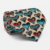 Jewel Toned Hearts Krawatte (Gerollt)