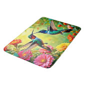 Jewel Toned Hummingbird Magic Design Badematte (Schrägansicht)