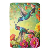 Jewel Toned Hummingbird Magic Design Badematte (Vorderseite Vertikal)
