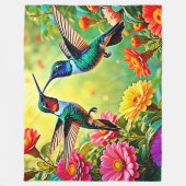 Jewel Toned Hummingbird Magic Design Fleecedecke (Vorderseite)