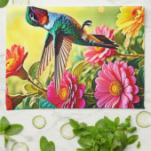Jewel Toned Hummingbird Magic Design Geschirrtuch (Gefaltet)