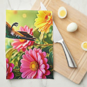 Jewel Toned Hummingbird Magic Design Geschirrtuch (Viertel Falte)