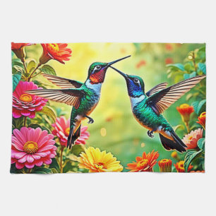 Jewel Toned Hummingbird Magic Design Geschirrtuch