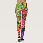 Jewel Toned Hummingbird Magic Design Leggings (Rückseite)