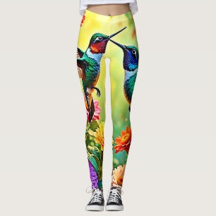 Jewel Toned Hummingbird Magic Design Leggings