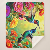 Jewel Toned Hummingbird Magic Design Sherpadecke (Vorderseite)