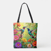 Jewel Toned Hummingbird Magic Design Tasche (Rückseite)