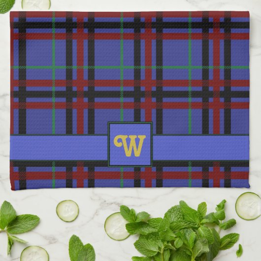 Jewel Toned Kariert Kitchen Handtuch (Gefaltet)