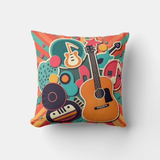 Jewel Toned Music Theme Collage Kissen